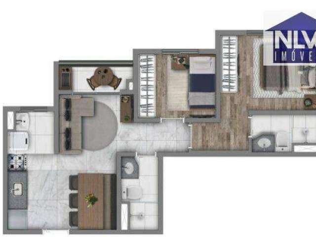 Apartamento com 2 dormitórios à venda, 49 m² por R$ 358.300,00 - Vila Palmeiras - São Paulo/SP