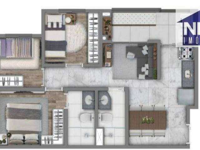 Apartamento com 3 dormitórios à venda, 55 m² por R$ 407.600,00 - Vila Palmeiras - São Paulo/SP