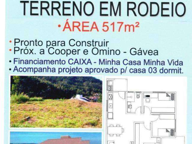 Terreno à venda, 517 m² por R$ 79.000,00 - Centro - Rodeio/SC