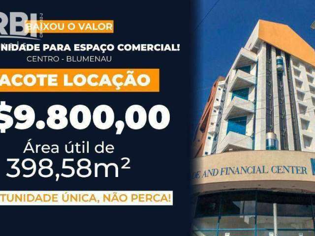 Loja, 398 m² - venda por R$ 2.900.000,00 ou aluguel pacote de locação R$9.800 mês - Centro - Blumenau/SC