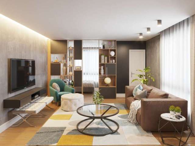 Ótimo apartamento estilo LOFT, no Condomínio Copacabana, bairro Tristeza, frente/lateral, com 52,50m² de 1 dormitório e vaga. Possui living amplo, 1 dormitório estilo loft com divisão por móvel sob me