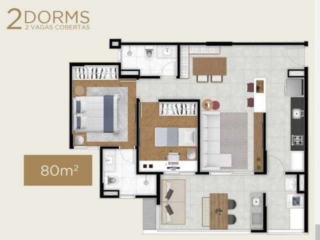 Apartamento com 2 dormitórios à venda, 80 m² por R$ 707.705,17 - Jardim São Dimas - São José dos Campos/SP