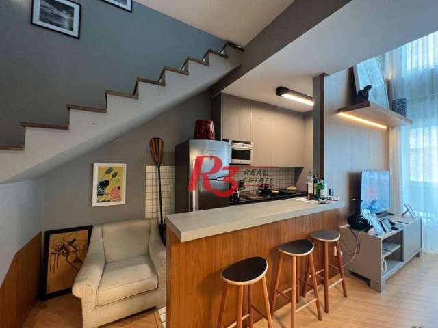 Flat com 1 dormitório à venda, 69 m² por R$ 695.000,00 - Gonzaga - Santos/SP
