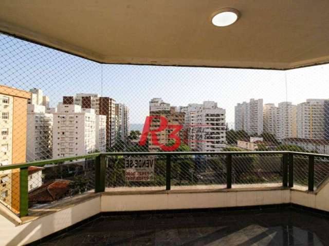 Apartamento, 400 m² - venda por R$ 3.500.000,00 ou aluguel por R$ 17.000,00/mês - Embaré - Santos/SP