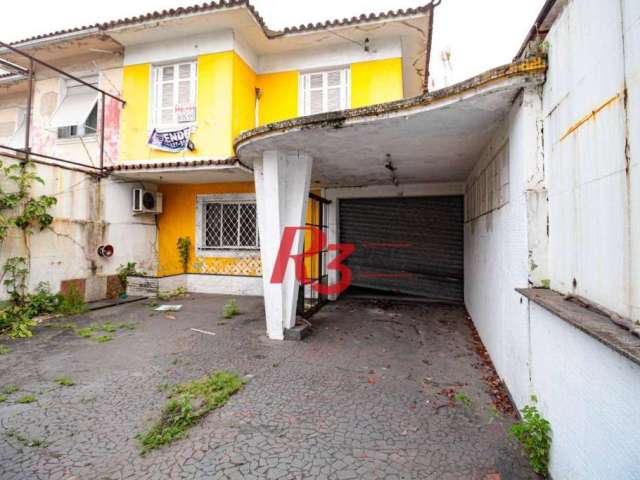 Sobrado com 3 dormitórios, 300 m² - venda por R$ 1.280.000,00 ou aluguel por R$ 5.950,00/mês - Embaré - Santos/SP