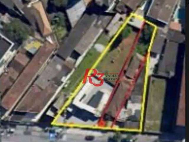 Terreno à venda, 1416 m² por R$ 3.681.000,00 - Macuco - Santos/SP