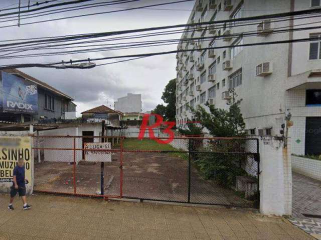 Terreno para alugar, 546 m² por R$ 6.700,00/mês - Encruzilhada - Santos/SP