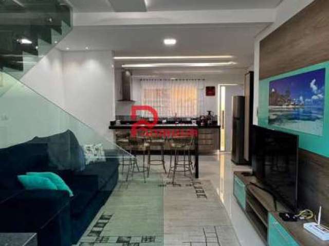 Casa em condomínio fechado com 3 quartos à venda na Rua Santo Antônio, 313, Vila Caiçara, Praia Grande, 85 m2 por R$ 480.000