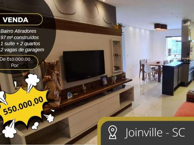 Apartamento para Venda em Joinville, Atiradores, 3 dormitórios, 1 suíte, 2 banheiros, 2 vagas