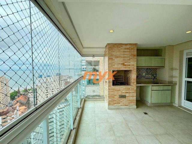 Apartamento com 3 dormitórios para alugar, 160 m² por R$ 15.500,00/mês - Embaré - Santos/SP