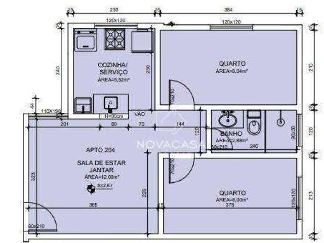 Apartamento com 2 dormitórios à venda, 44 m² por R$ 249.900,00 - Asteca (São Benedito) - Santa Luzia/MG