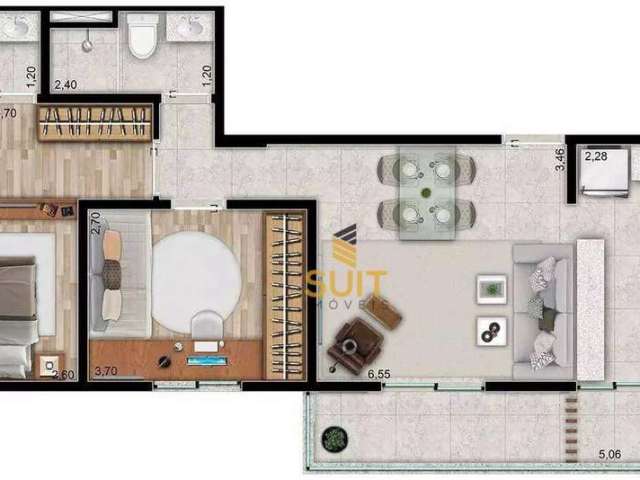 Fiori - Apartamento com 63m², 2 Dorm (1 Suíte), 1 Vaga e Ótima Localização em Barueri/SP! Contato: Suit (11) 94584-8250