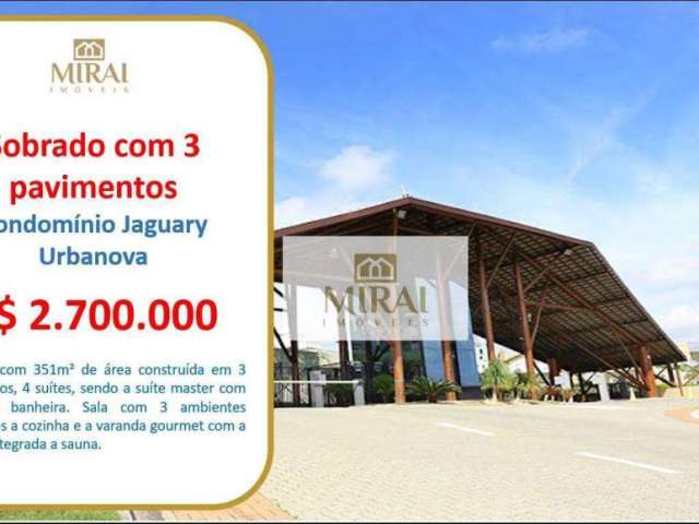 Sobrado com 3 dormitórios à venda, 351 m² por R$ 2.700.000,00 - Condomínio Residencial Jaguary - São José dos Campos/SP