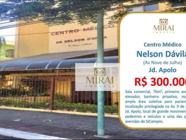 Sala à venda, 76 m² por R$ 300.000 - Jardim Apolo - São José dos Campos/SP