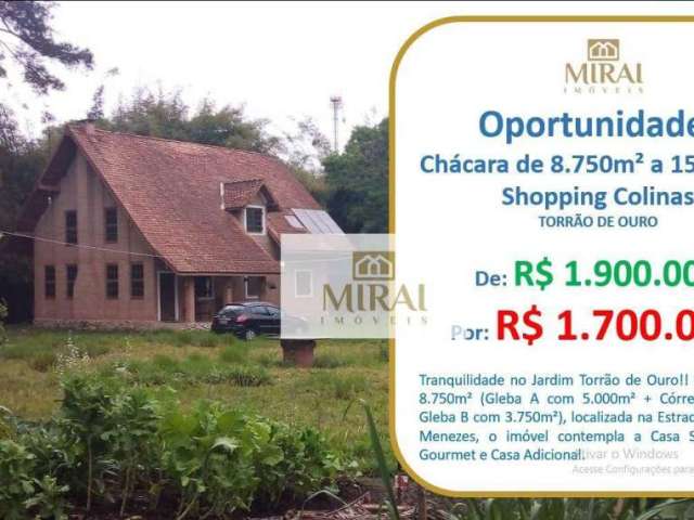 Chácara com 3 dormitórios à venda, 8750 m² por R$ 1.700.000 - Jardim Torrão de Ouro - São José dos Campos/SP