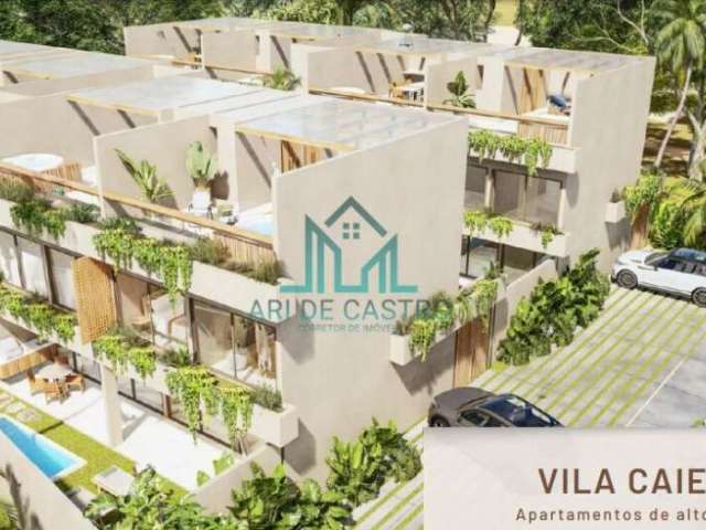 VILA CAIENA - Apartamento Quarto e Sala com Rooftop na Praia do Riacho - São Miguel dos Milagres - AL