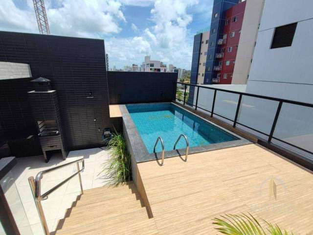 Apartamento com 1 dormitório para alugar, 30 m² por R$ 2.600,01/mês - Intermares - Cabedelo/PB