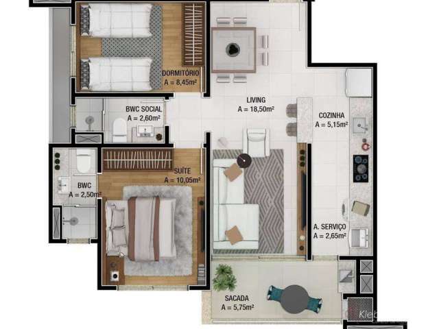 Apartamento com 2 dormitórios à venda, 67 m² por R$ 591.000,00 - São João - Itajaí/SC