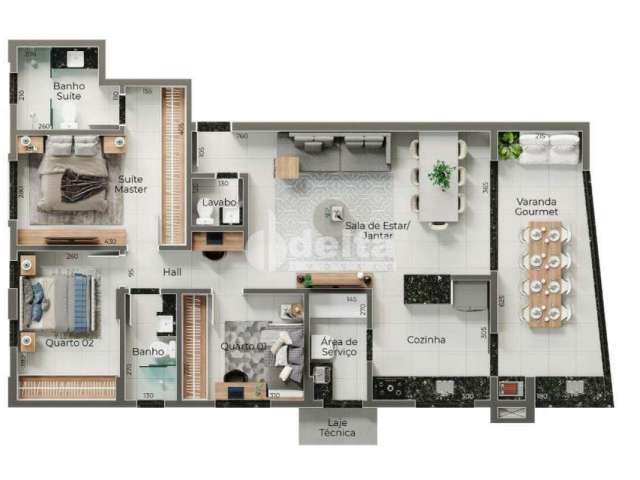 Apartamento à venda, 3 quartos, 1 suíte, 2 vagas, Granada - Uberlândia/MG
