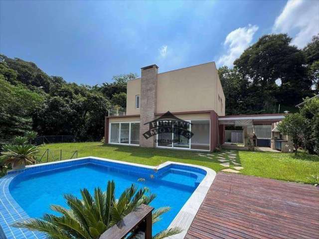 Casa a venda com 4 dormitórios, 493 m² - Casa no Miolo da Granja Viana, Venda R$ 2.850.000 ou aluguel por R$ 19.868/mês - Pousada dos Bandeirantes