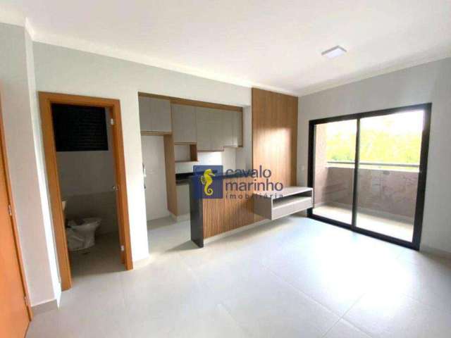 Apartamento com 1 dormitório para alugar, 46 m² por R$ 2.345,00/mês - Jardim Recreio - Ribeirão Preto/SP