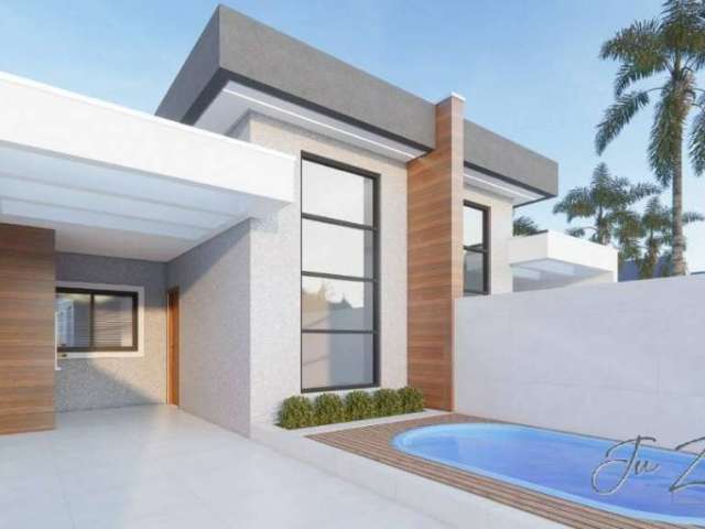 Casa nova com piscina à 250 metros do mar balneário marajo r$ 495.000,00