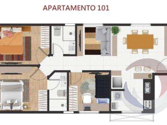 Apartamento para Venda em Florianópolis, Coqueiros, 3 dormitórios, 1 suíte, 2 banheiros, 1 vaga