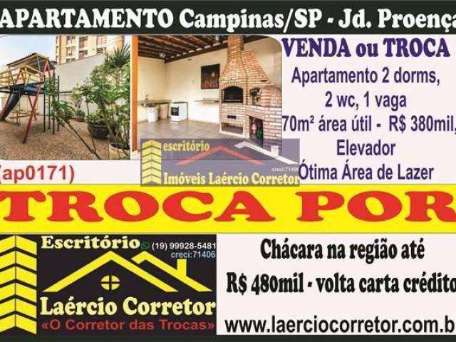Apartamento para Venda em Campinas, Jardim Proença, 2 dormitórios, 2 banheiros, 1 vaga