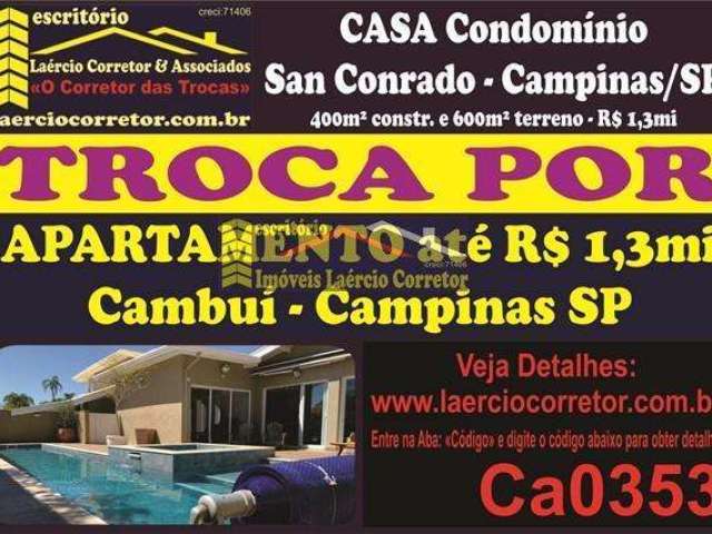 Casa em Condomínio para Venda em Campinas, Loteamento Caminhos de São Conrado (Sousas), 4 dormitórios, 2 suítes, 5 banheiros, 4 vagas