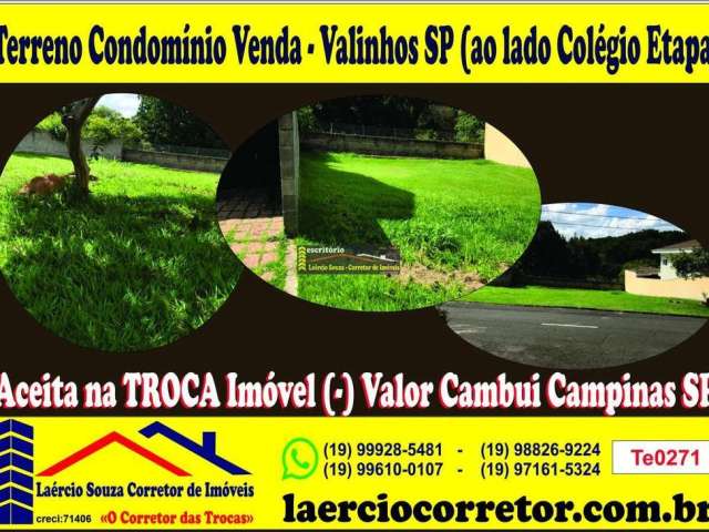 Terreno Condomínio 760m² Portal do Lago em Valinhos SP - R$ 1.050.000,00 Aceita TROCAS Imoveis Cambui