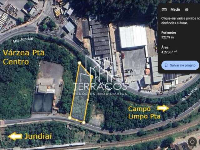 Terreno com 4.270 m² para galpão industrial ou comercial em várzea paulista - s.p.