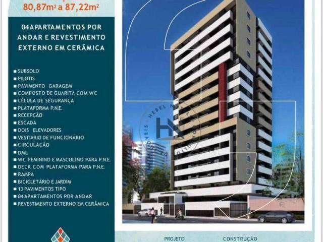 Apartamento com 3 dormitórios à venda, 80 m² por R$ 662.000,00 - Jatiúca - Maceió/AL