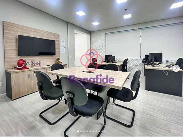 Sala mobiliada para venda, localizada no condomínio nine office, na cidade de jundiaí.