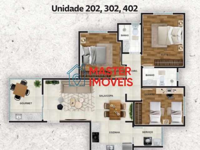 Apartamento com 3 quartos à venda na Rio Doce, Novo Riacho, Contagem por R$ 465.000