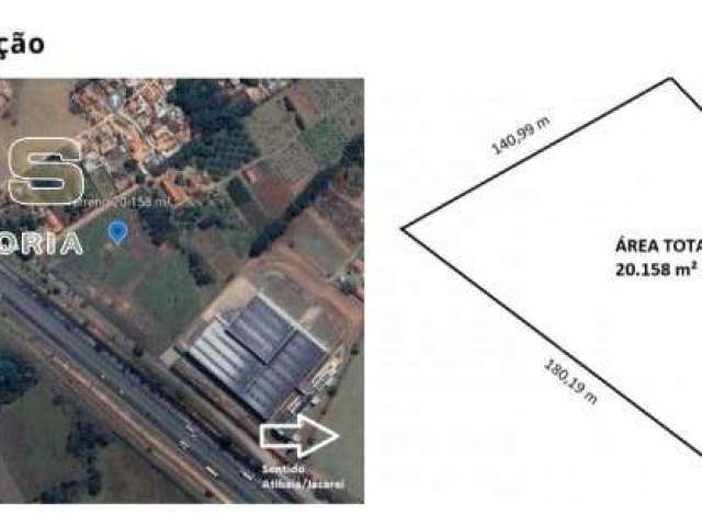 Terreno em Atibaia,  na Rodovia com total de 20.158m2, terraplanagem feita, perto do Centro Empresarial