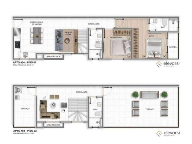 Cobertura com 2 dormitórios à venda, 86 m² por R$ 750.000,00 - Centro - Pinhais/PR