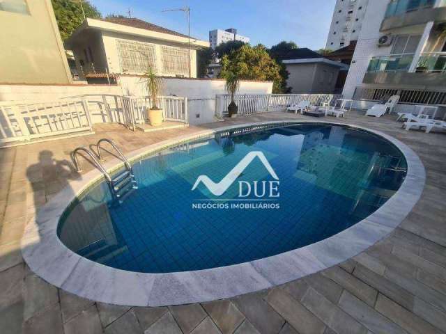 Cobertura duplex com 4 quartos, churrasqueira e piscina no condomínio à venda, 222 m² por R$ 1.550.000 - Ponta da Praia - Santos/SP