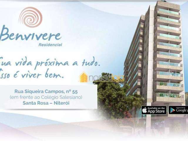 Apartamento com 2 dormitórios à venda, 81 m² - Santa Rosa - Niterói/RJ