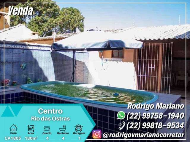 Vendo casa maravilhosa com 4 quartos e piscina no Centro de Rio das Ostras