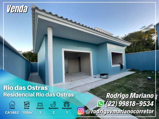 Excelente casa para venda com 100m² com 3 quartos no Residencial Rio das Ostras