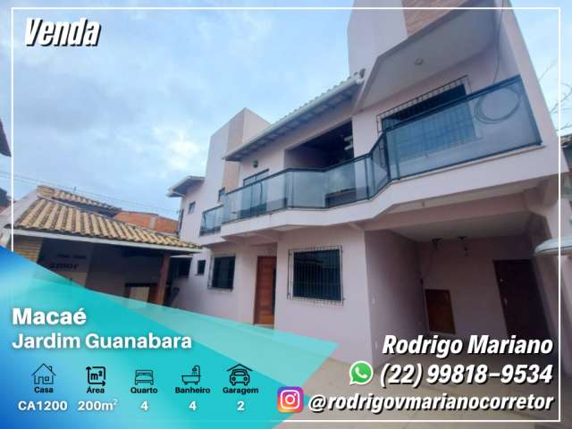 Vendo linda casa com 4 dormitórios no Jardim Guanabara em Macaé