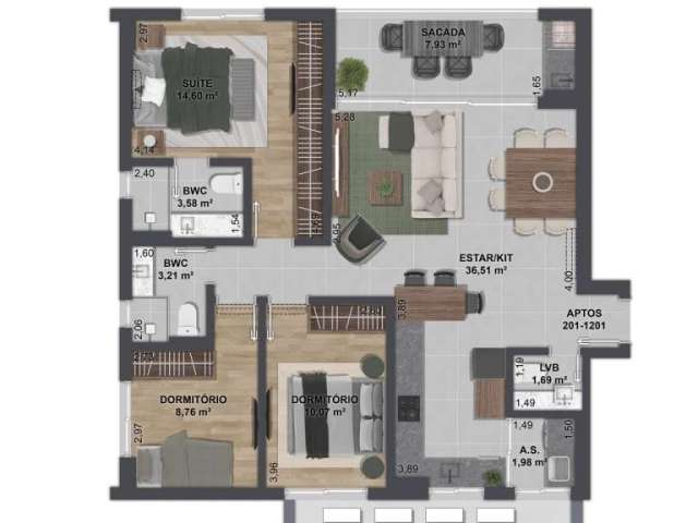 Centro | Apartamento 3 dorms (1 suíte) + 2vgs e hb
