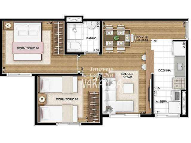 Apartamento com 2 dormitórios à venda, 43 m² por R$ 170.000,00 - Residencial Anauá - Hortolândia/SP