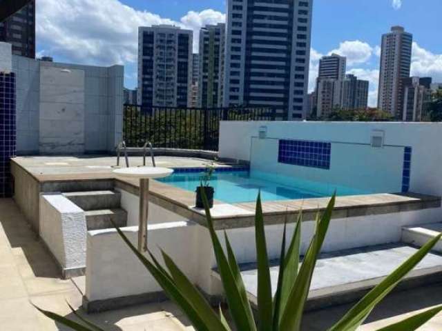 Cobertura vista mar com piscina e espaço gourmet privativo com 3 vagas de garagens  soltas em condomínio  no bairro Ondina - Salvador/BA