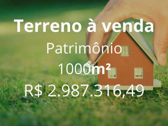 Terreno à venda, 1000 m² por R$ 2.987.316,00 - Patrimônio - Uberlândia/MG