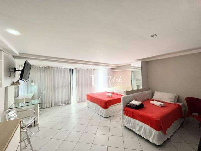Flat com 1 dormitório à beira mar, 66 m² por R$ 470.000 - Cabo Branco - João Pessoa/PB
