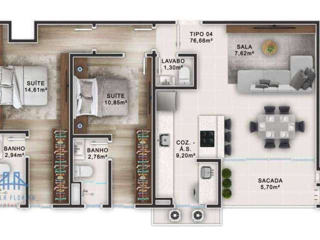 Apartamento à venda, 76 m² por R$ 882.560,00 - Porto Belo - Porto Belo/SC