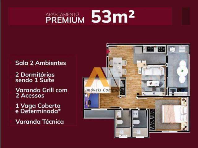Apartamento com 2 dormitórios - 1 Suíte - Vila Carvalho