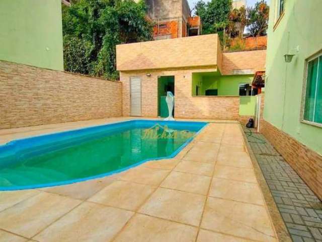 Excelente casa independente semi-mobiliada com piscina e área gourmet, 4  quartos, à venda -  200 m² - Extensão Serramar - Rio das Ostras/RJ