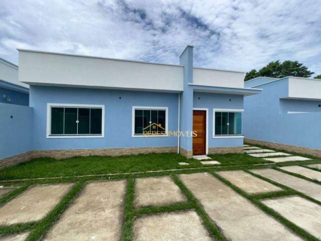 Casa linear em condomínio com 2 quartos à venda, 70 m² , na quadra da praia da tartaruga - Jardim Campomar - Rio das Ostras/RJ
